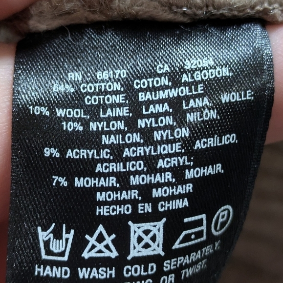 Anthro Sleeping On Snow tan cream cotton wool blend open cardigan sweater S - Picture 11 of 11